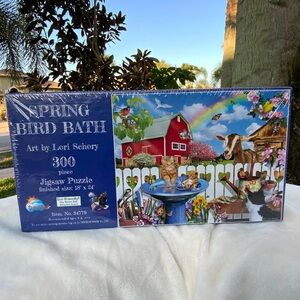 SUNSOUT INC - Spring Bird Bath - 300 pc Jigsaw Puzzle by Artist: Lori Schory
